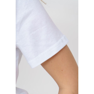 Футболка женская 1586/1 кулирка (р-ры: 42-54) белый-черный Футболка женская 1586/1 кулирка (р-ры: 42-54) белый-черный