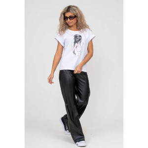 Футболка женская 1265 кулирка с лайкрой (р-ры: 42-54) белый Футболка женская 1265 кулирка с лайкрой (р-ры: 42-54) белый