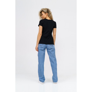 Футболка женская 1067 кулирка с лайкрой (р-ры: 44-54) черный Футболка женская 1067 кулирка с лайкрой (р-ры: 44-54) черный