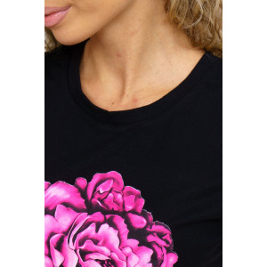 Футболка женская 1067 кулирка с лайкрой (р-ры: 44-54) черный Футболка женская 1067 кулирка с лайкрой (р-ры: 44-54) черный