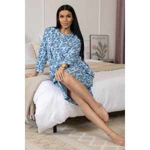 Сорочка женская 1782/11 футер с начесом (р-ры: 48-62) синий Сорочка женская 1782/11 футер с начесом (р-ры: 48-62) синий