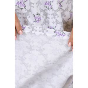 Сорочка женская 1782/3 футер с начесом (р-ры: 48-62) белый-сиреневый Сорочка женская 1782/3 футер с начесом (р-ры: 48-62) белый-сиреневый