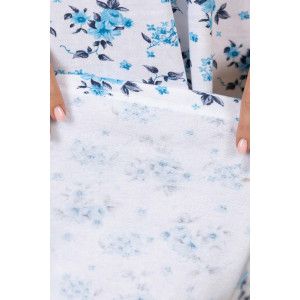 Сорочка женская 1782/2 футер с начесом (р-ры: 48-62) белый-голубой Сорочка женская 1782/2 футер с начесом (р-ры: 48-62) белый-голубой