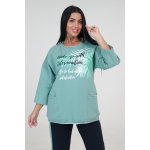 Туника женская "Дуэт" ТФ-60 футер (последний размер) оливка 54,56 Туника женская "Дуэт" ТФ-60 футер (последний размер) оливка 54,56