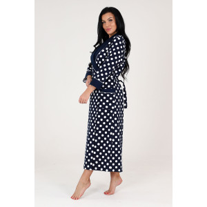 Халат женский ХИ-428 интерлок пенье (последний размер) горох 54,56 Халат женский ХИ-428 интерлок пенье (последний размер) горох 54,56