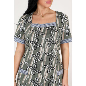 Халат женский "Мимоза" ХК-781 кулирка (последний размер) хаки с пропеллерами 50 Халат женский "Мимоза" ХК-781 кулирка (последний размер) хаки с пропеллерами 50