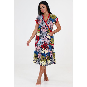 Халат женский "Кимоно Макси" ХК-42 кулирка (последний размер) разноцветный папоротник 62 Халат женский "Кимоно Макси" ХК-42 кулирка (последний размер) разноцветный папоротник 62