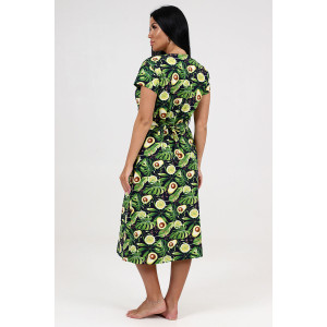 Халат женский ХК-548 кулирка (последний размер) авокадо с лимоном 54 Халат женский ХК-548 кулирка (последний размер) авокадо с лимоном 54