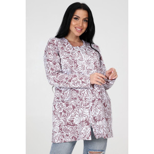 Кардиган женский КрФ-302 футер (последний размер) лист-белый капучино 50,62 Кардиган женский КрФ-302 футер (последний размер) лист-белый капучино 50,62