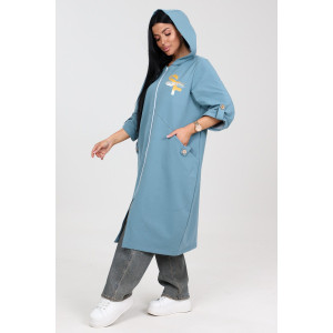 Кардиган женский "Бохо" КрФ-2329 футер (последний размер) аква 64 Кардиган женский "Бохо" КрФ-2329 футер (последний размер) аква 64