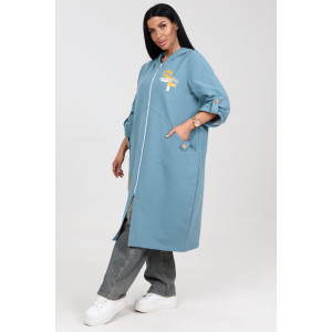 Кардиган женский "Бохо" КрФ-2329 футер (последний размер) аква 64 Кардиган женский "Бохо" КрФ-2329 футер (последний размер) аква 64