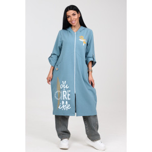 Кардиган женский "Бохо" КрФ-2329 футер (последний размер) аква 64 Кардиган женский "Бохо" КрФ-2329 футер (последний размер) аква 64