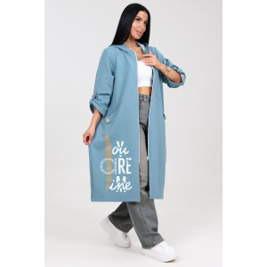 Кардиган женский "Бохо" КрФ-2329 футер (последний размер) аква 64 Кардиган женский "Бохо" КрФ-2329 футер (последний размер) аква 64