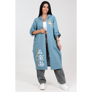 Кардиган женский "Бохо" КрФ-2329 футер (последний размер) аква 64 Кардиган женский "Бохо" КрФ-2329 футер (последний размер) аква 64