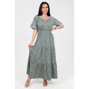 Платье женское "Белла" ПлК-402 кулирка (последний размер) огоньки на оливке 48 Платье женское "Белла" ПлК-402 кулирка (последний размер) огоньки на оливке 48