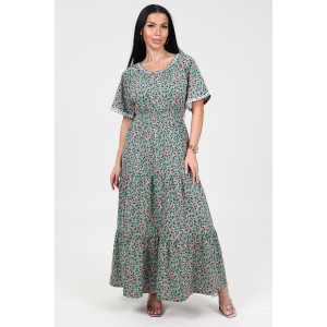 Платье женское "Белла" ПлК-402 кулирка (последний размер) огоньки на оливке 48 Платье женское "Белла" ПлК-402 кулирка (последний размер) огоньки на оливке 48