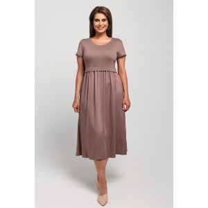 Платье женское "Женственность" вискоза-штапель (последний размер) кофейный 50,52 Платье женское "Женственность" вискоза-штапель (последний размер) кофейный 50,52