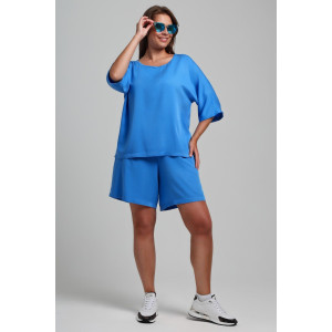 Блузка женская "Летний драйв-2" плательная ткань (последний размер) голубой 58 Блузка женская "Летний драйв-2" плательная ткань (последний размер) голубой 58