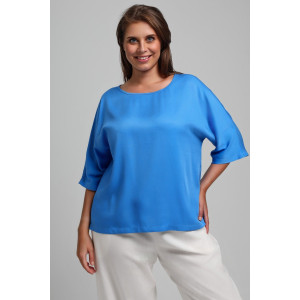 Блузка женская "Летний драйв-2" плательная ткань (последний размер) голубой 58 Блузка женская "Летний драйв-2" плательная ткань (последний размер) голубой 58
