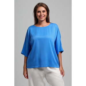 Блузка женская "Летний драйв-2" плательная ткань (последний размер) голубой 58 Блузка женская "Летний драйв-2" плательная ткань (последний размер) голубой 58
