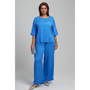 Блузка женская "Летний драйв-2" плательная ткань (последний размер) голубой 58 Блузка женская "Летний драйв-2" плательная ткань (последний размер) голубой 58