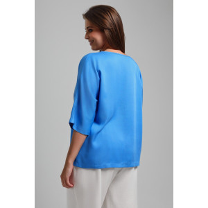 Блузка женская "Летний драйв-2" плательная ткань (последний размер) голубой 58 Блузка женская "Летний драйв-2" плательная ткань (последний размер) голубой 58