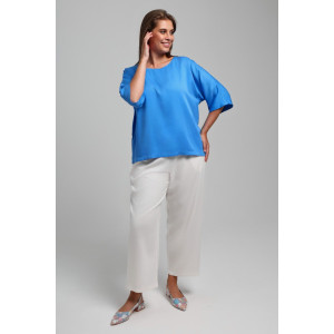 Блузка женская "Летний драйв-2" плательная ткань (последний размер) голубой 58 Блузка женская "Летний драйв-2" плательная ткань (последний размер) голубой 58