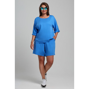 Блузка женская "Летний драйв-2" плательная ткань (последний размер) голубой 58 Блузка женская "Летний драйв-2" плательная ткань (последний размер) голубой 58