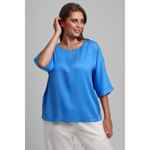 Блузка женская "Летний драйв-2" плательная ткань (последний размер) голубой 58 Блузка женская "Летний драйв-2" плательная ткань (последний размер) голубой 58