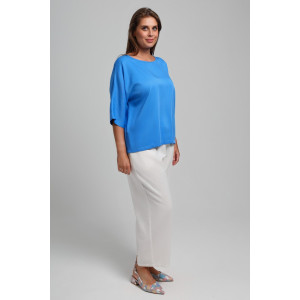 Блузка женская "Летний драйв-2" плательная ткань (последний размер) голубой 58 Блузка женская "Летний драйв-2" плательная ткань (последний размер) голубой 58