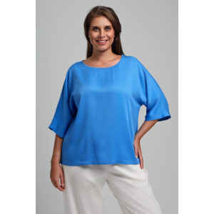 Блузка женская "Летний драйв-2" плательная ткань (последний размер) голубой 58 Блузка женская "Летний драйв-2" плательная ткань (последний размер) голубой 58