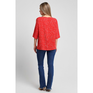 Блузка женская "Долина-3" штапель (последний размер) красный 58 Блузка женская "Долина-3" штапель (последний размер) красный 58