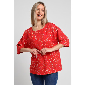 Блузка женская "Долина-3" штапель (последний размер) красный 58 Блузка женская "Долина-3" штапель (последний размер) красный 58