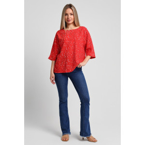 Блузка женская "Долина-3" штапель (последний размер) красный 58 Блузка женская "Долина-3" штапель (последний размер) красный 58