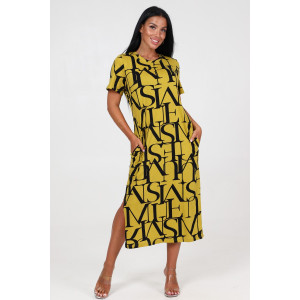 Туника женская ТК-2265 кулирка (последний размер) черн.кр.буквы на горчице 48 Туника женская ТК-2265 кулирка (последний размер) черн.кр.буквы на горчице 48