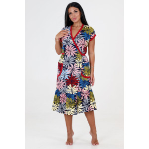 Халат женский "Кимоно" ХК-671 кулирка (последний размер) разноцветный папоротник 56 Халат женский "Кимоно" ХК-671 кулирка (последний размер) разноцветный папоротник 56