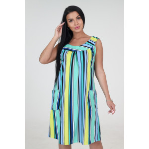 Сарафан женский СК-418 кулирка (последний размер) ментол широкая полоса 52 Сарафан женский СК-418 кулирка (последний размер) ментол широкая полоса 52