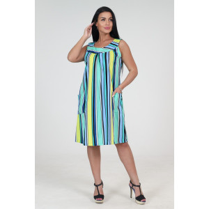 Сарафан женский СК-418 кулирка (последний размер) ментол широкая полоса 52 Сарафан женский СК-418 кулирка (последний размер) ментол широкая полоса 52