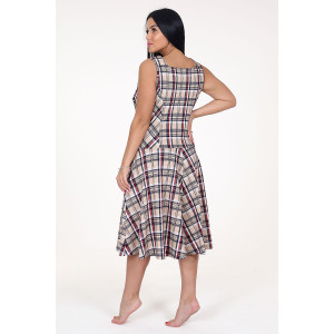 Сарафан женский СК-336 кулирка (последний размер) бежевая клетка 50 Сарафан женский СК-336 кулирка (последний размер) бежевая клетка 50