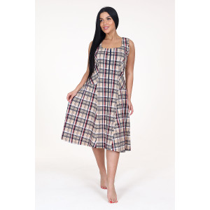 Сарафан женский СК-336 кулирка (последний размер) бежевая клетка 50 Сарафан женский СК-336 кулирка (последний размер) бежевая клетка 50