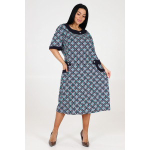 Платье женское "Ретро персона" ПлК-422 кулирка (последний размер) зеленые буби 66 Платье женское "Ретро персона" ПлК-422 кулирка (последний размер) зеленые буби 66