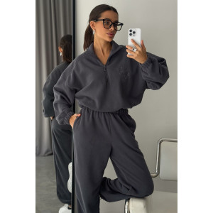 Костюм двойка женский "Космос" флис (р-ры: 44-54) темно-серый Костюм двойка женский "Космос" флис (р-ры: 44-54) темно-серый