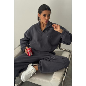 Костюм двойка женский "Космос" флис (р-ры: 44-54) темно-серый Костюм двойка женский "Космос" флис (р-ры: 44-54) темно-серый