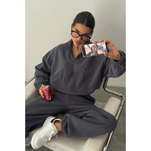 Костюм двойка женский "Космос" флис (р-ры: 44-54) темно-серый Костюм двойка женский "Космос" флис (р-ры: 44-54) темно-серый