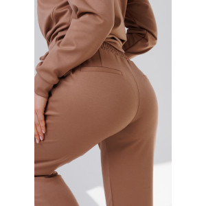 Костюм двойка женский №43065 трикотаж спортивный (р-ры: 44-54) светло-коричневый Костюм двойка женский №43065 трикотаж спортивный (р-ры: 44-54) светло-коричневый