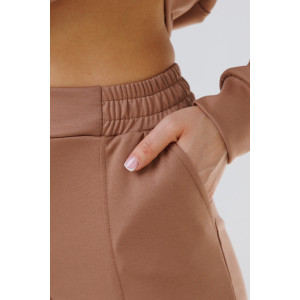 Костюм двойка женский №43065 трикотаж спортивный (р-ры: 44-54) светло-коричневый Костюм двойка женский №43065 трикотаж спортивный (р-ры: 44-54) светло-коричневый