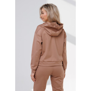 Костюм двойка женский №43065 трикотаж спортивный (р-ры: 44-54) светло-коричневый Костюм двойка женский №43065 трикотаж спортивный (р-ры: 44-54) светло-коричневый