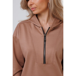 Костюм двойка женский №43065 трикотаж спортивный (р-ры: 44-54) светло-коричневый Костюм двойка женский №43065 трикотаж спортивный (р-ры: 44-54) светло-коричневый