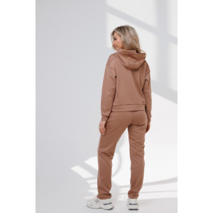 Костюм двойка женский №43065 трикотаж спортивный (р-ры: 44-54) светло-коричневый Костюм двойка женский №43065 трикотаж спортивный (р-ры: 44-54) светло-коричневый