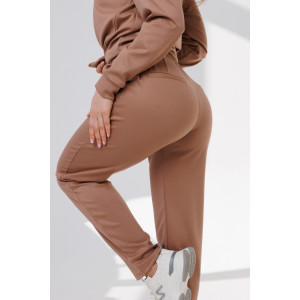 Костюм двойка женский №43065 трикотаж спортивный (р-ры: 44-54) светло-коричневый Костюм двойка женский №43065 трикотаж спортивный (р-ры: 44-54) светло-коричневый